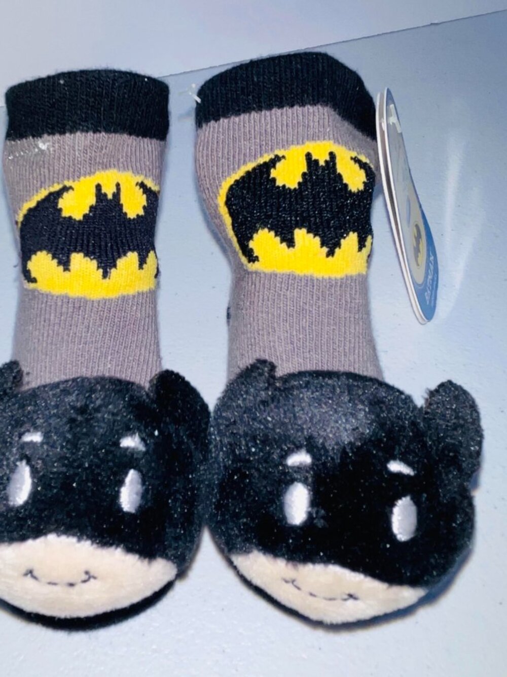 Batman Rattle Baby Infant Socks New with Tags Size 2 Itty Bitty